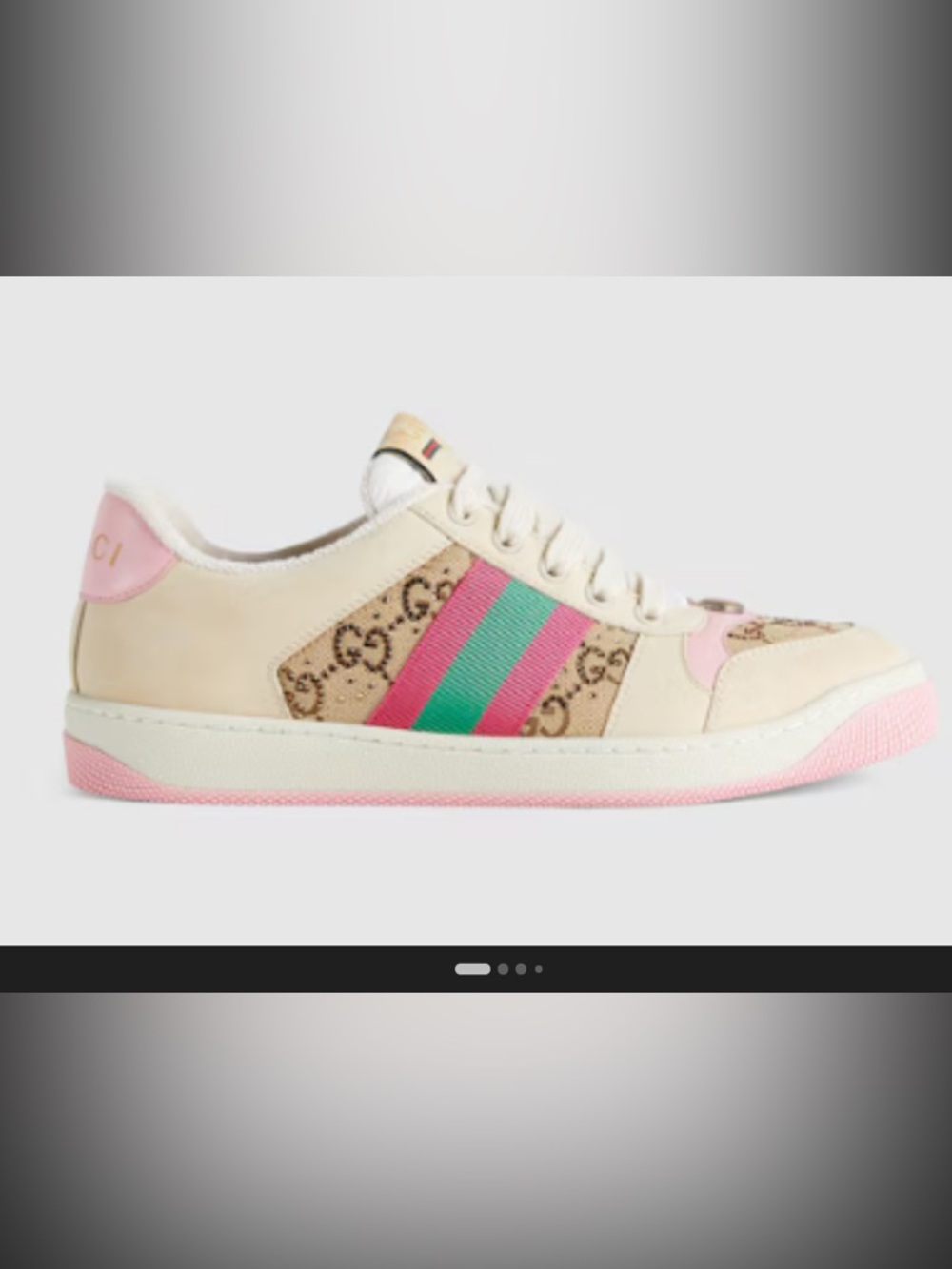 GUCCI Woman’s GG Crystal Screener Sneakers.